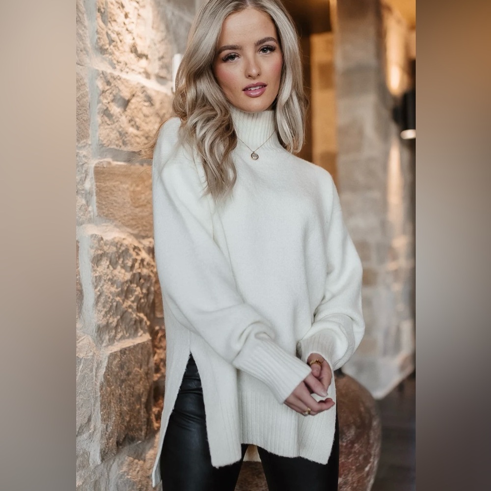 Elegant White Turtleneck Sweater